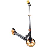 muuwmi Aluminium Scooter – Tretroller, 200 mm, ABEC 5, GS geprüft, höhenverstellbar, schwarz-orange