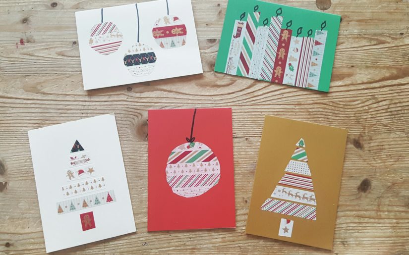 Kinderleichte Weihnachtskarten mit Washi Tape gestalten