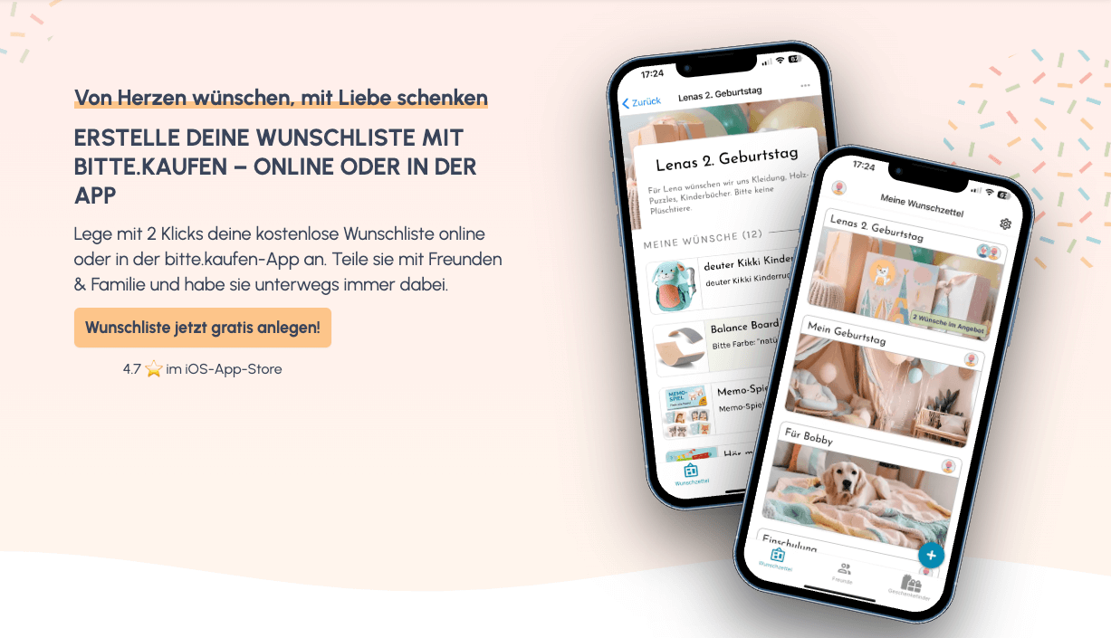 Abbildung und Link zur Wunschzettel-App 